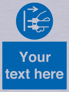 ME5163: Custom Disconnect Mains Plug Sign