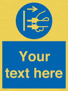 ME5163: Custom Disconnect Mains Plug Sign