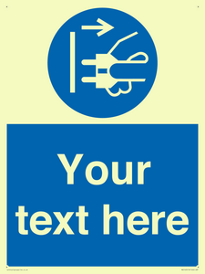 ME5163: Custom Disconnect Mains Plug Sign