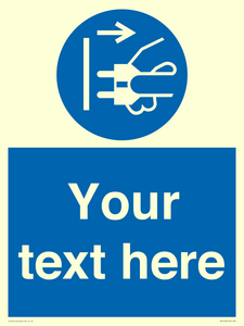 ME5163: Custom Disconnect Mains Plug Sign
