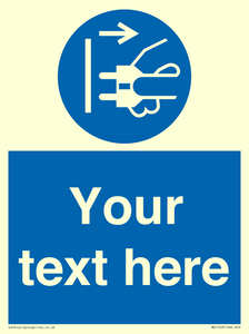 ME5163: Custom Disconnect Mains Plug Sign