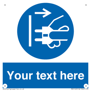ME5163: Custom Disconnect Mains Plug Sign