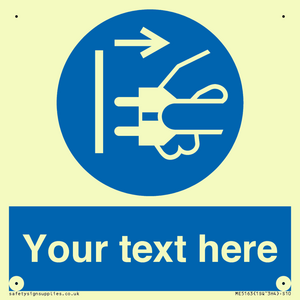 ME5163: Custom Disconnect Mains Plug Sign
