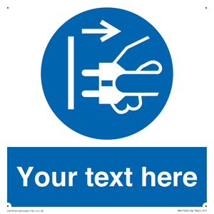ME5163: Custom Disconnect Mains Plug Sign
