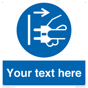 ME5163: Custom Disconnect Mains Plug Sign
