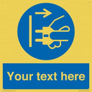 ME5163: Custom Disconnect Mains Plug Sign