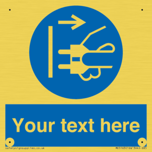 ME5163: Custom Disconnect Mains Plug Sign