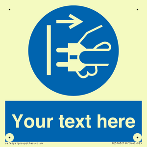 ME5163: Custom Disconnect Mains Plug Sign