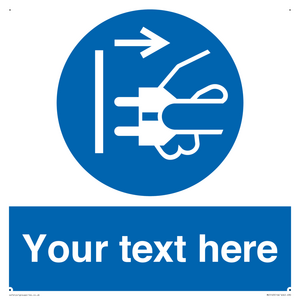 ME5163: Custom Disconnect Mains Plug Sign