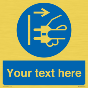 ME5163: Custom Disconnect Mains Plug Sign