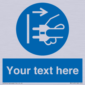 ME5163: Custom Disconnect Mains Plug Sign