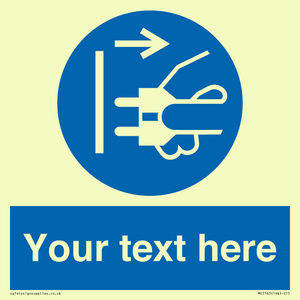 ME5163: Custom Disconnect Mains Plug Sign