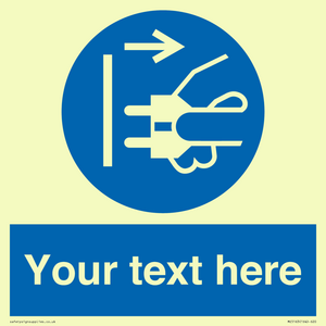 ME5163: Custom Disconnect Mains Plug Sign
