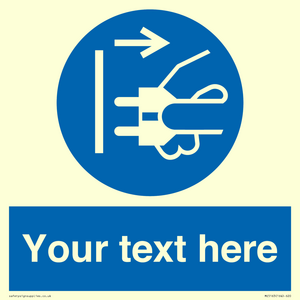 ME5163: Custom Disconnect Mains Plug Sign