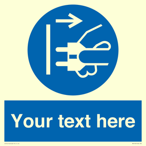ME5163: Custom Disconnect Mains Plug Sign