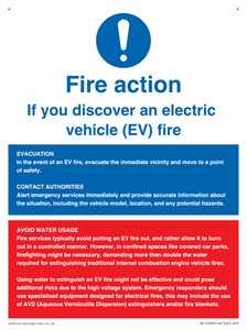 MF12909: Fire Action Notice for EVs (Electric Vehicles)