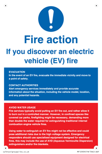 MF12909: Fire Action Notice for EVs (Electric Vehicles)