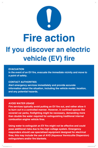 MF12909: Fire Action Notice for EVs (Electric Vehicles)