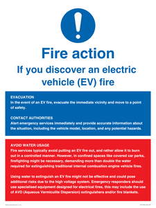 MF12909: Fire Action Notice for EVs (Electric Vehicles)