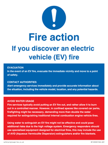 MF12909: Fire Action Notice for EVs (Electric Vehicles)