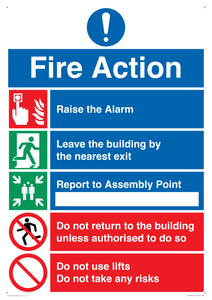 MF15337: Fire Action Notice - No risks - No lifts
