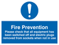 MF312: Fire prevention measures