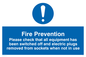 MF312: Fire prevention measures