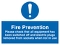 MF312: Fire prevention measures