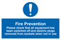 MF312: Fire prevention measures