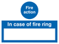 MF323: fire action in case of fire ring