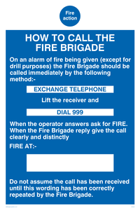 MF324: fire action how to call the fire brigade