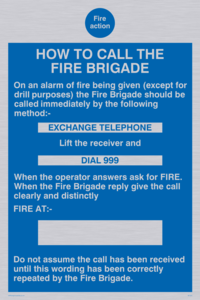 MF324: fire action how to call the fire brigade