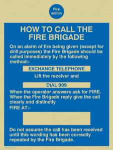 MF324: fire action how to call the fire brigade