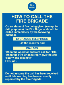 MF324: fire action how to call the fire brigade