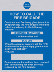 MF324: fire action how to call the fire brigade