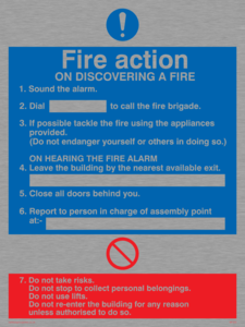 MF325: Fire action notice with lifts