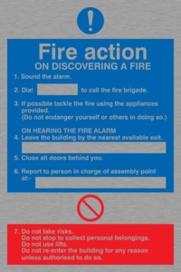 MF325: Fire action notice with lifts