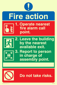 MF328: Pictorial fire action no lifts