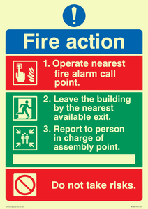 MF328: Pictorial fire action no lifts