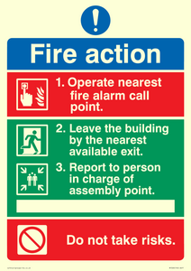 MF328: Pictorial fire action no lifts