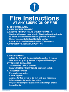 MF329: fire instructions for residential buildings
