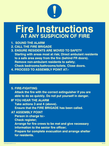 MF329: fire instructions for residential buildings