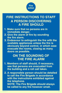 MF332: fire action fire instructions to staff