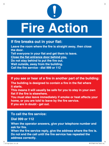 MF5748: Fire action notice Stay Put message