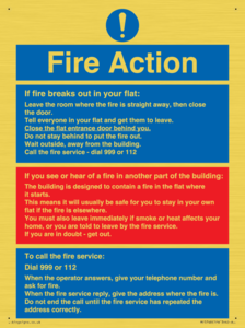 MF5748: Fire action notice Stay Put message