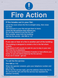 MF5748: Fire action notice Stay Put message