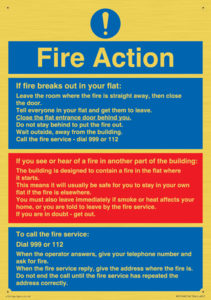 MF5748: Fire action notice Stay Put message