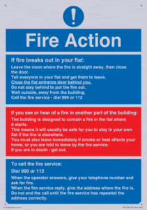 MF5748: Fire action notice Stay Put message