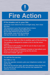 MF5748: Fire action notice Stay Put message