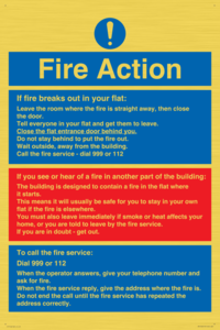 MF5748: Fire action notice Stay Put message